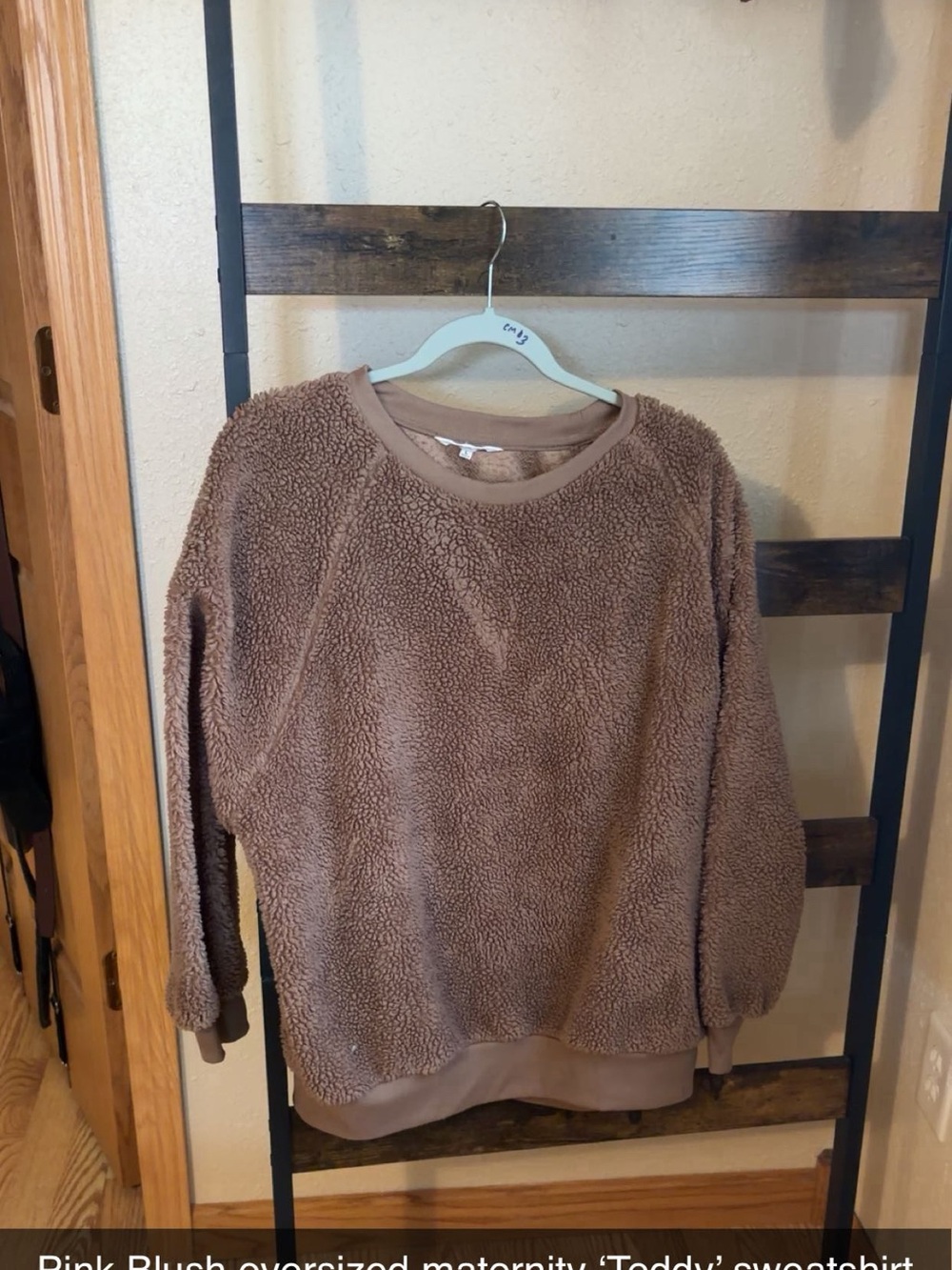 Pinkblush Brown Teddy Crewneck Sweatshirt